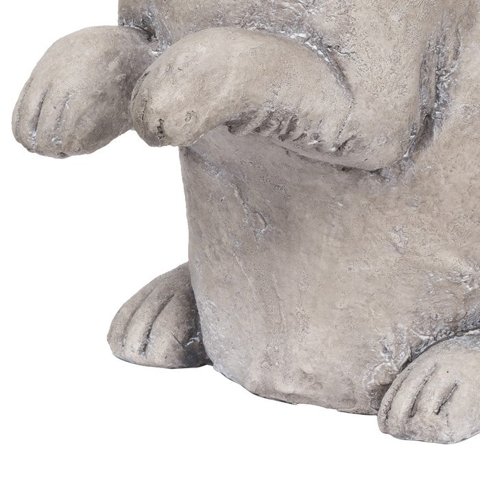 Quaint Style Magnesium Rabbit Figurine Planter, Taupe Brown