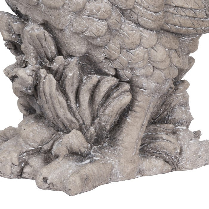 Magnesium Side Facing Rooster Figurine Planter, Taupe Brown
