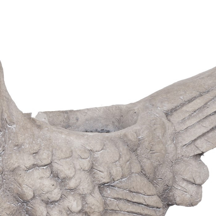 Quaint Style Magnesium Front Facing Hen Figurine Planter, Taupe Brown