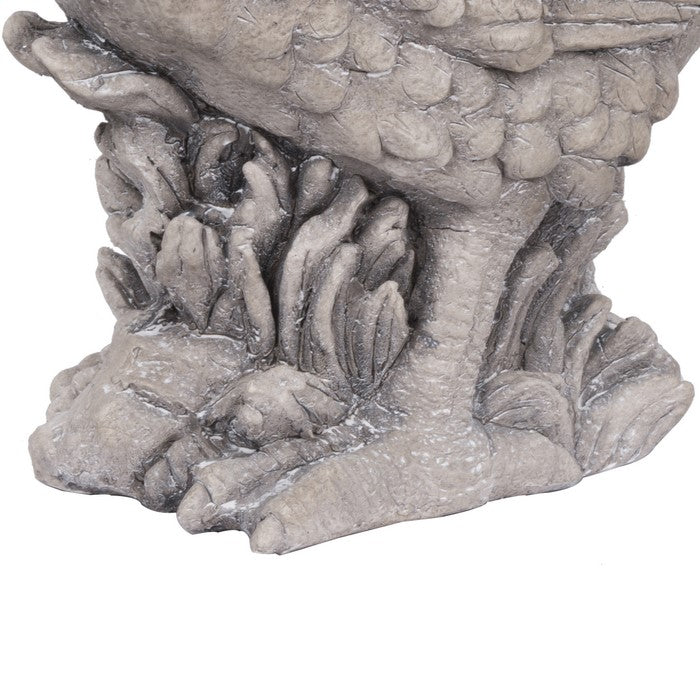 Quaint Style Magnesium Front Facing Hen Figurine Planter, Taupe Brown