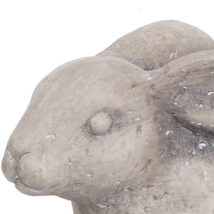 Quaint Style Magnesium Sitting Rabbit Figurine Planter, Medium, Brown