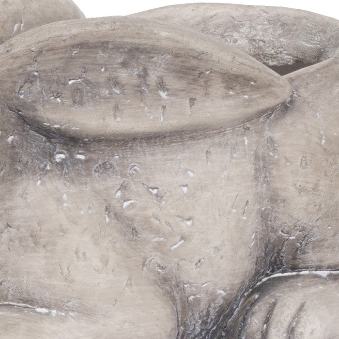 Quaint Style Magnesium Sitting Rabbit Figurine Planter, Medium, Brown