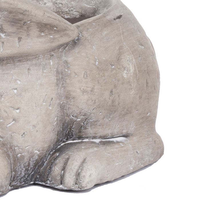Quaint Style Magnesium Sitting Rabbit Figurine Planter, Medium, Brown