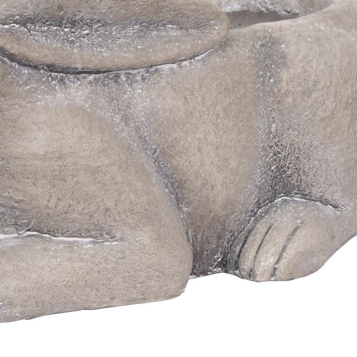 Quaint Style Magnesium Sitting Rabbit Figurine Planter, Large, Brown