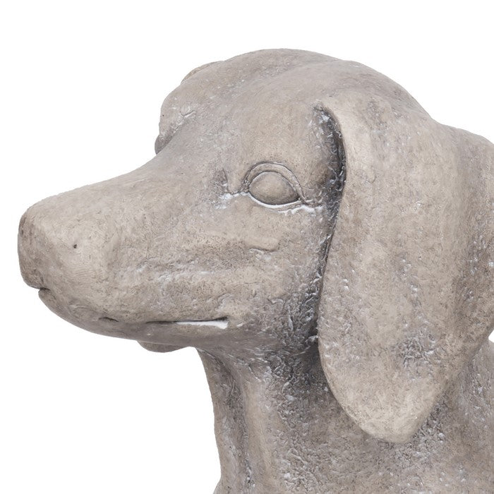 Quaint Style Magnesium Sitting Dog Figurine Planter, Taupe Brown