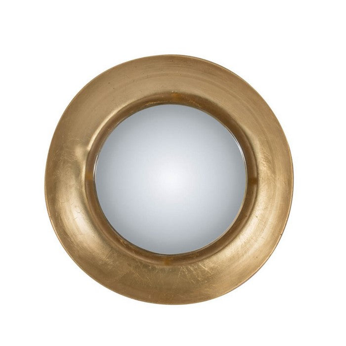 19 Inches Round Metal Wall Mirror with LED Light, Gold