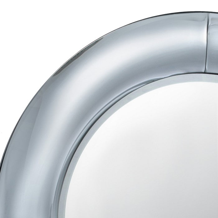 Vintage Style Metal Frame Round Wall Mirror, Silver