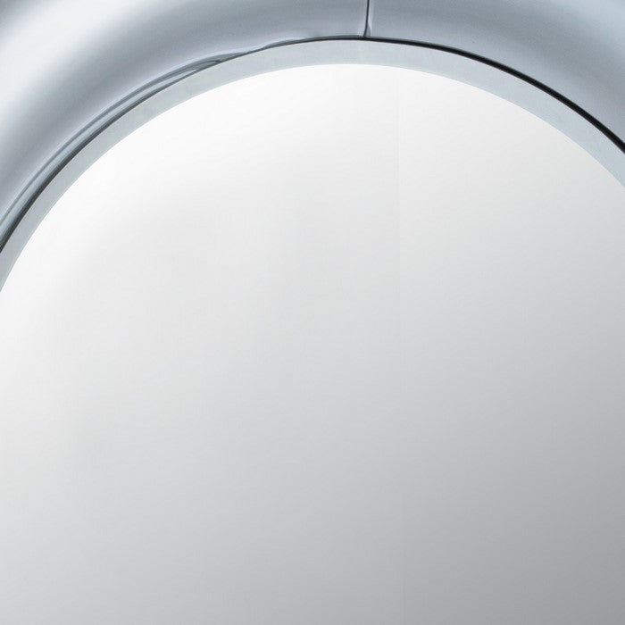 Vintage Style Metal Frame Round Wall Mirror, Silver