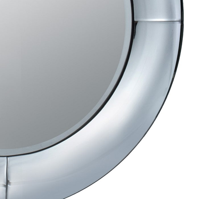 Vintage Style Metal Frame Round Wall Mirror, Silver