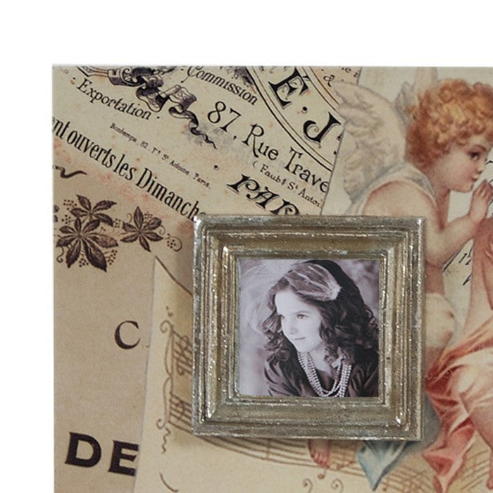 Victorian Style Rustic Square Metal Photo Frames, Set of 2, Bronze