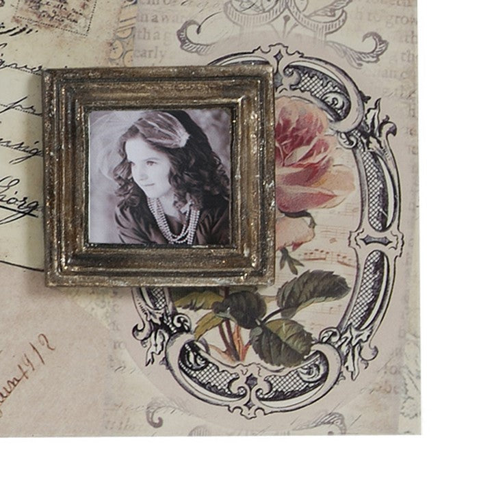 Victorian Style Rustic Square Metal Photo Frames, Set of 2, Bronze