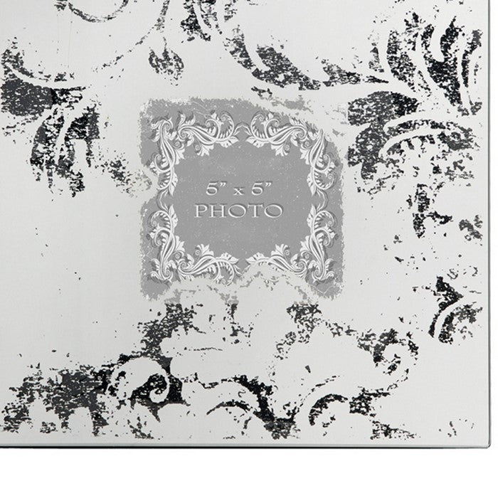 Modern Etched Wooden Photo Frames, Small, Set of 4, Silver