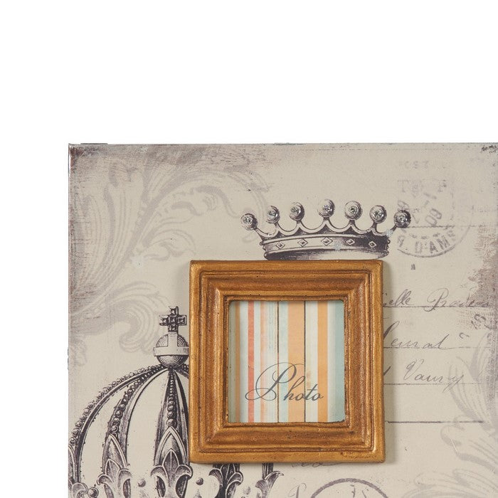 Traditional Style Square Wooden Photo Frames, Set of 2, Brown