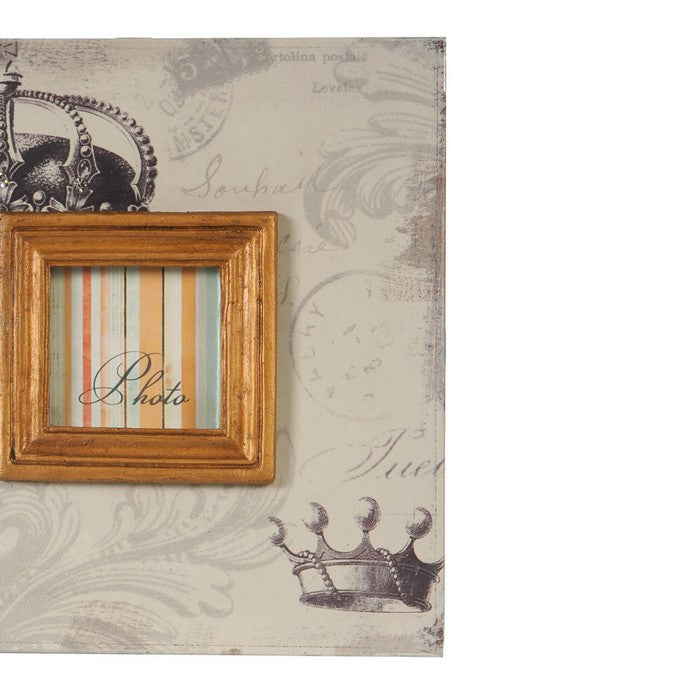Traditional Style Square Wooden Photo Frames, Set of 2, Brown
