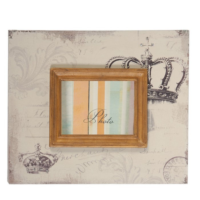 Traditional Style Rectangular Wooden Photo Frames, Set of 2, Brown