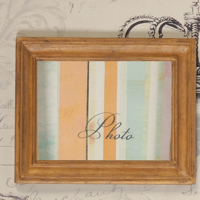 Traditional Style Rectangular Wooden Photo Frames, Set of 2, Brown