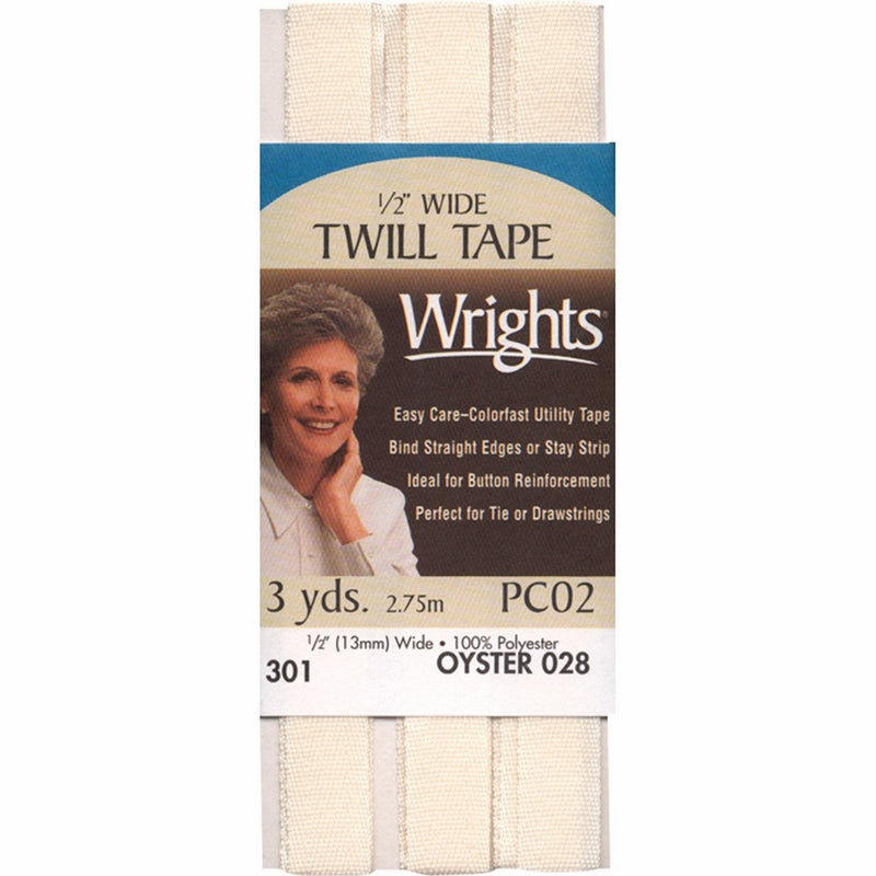 Wrights 117-301-028 Twill Tape, Oyster, 3-Yard