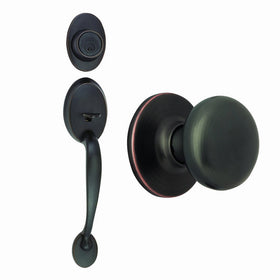 Design House 753566 Coventry 2-Way Latch Entry Door Handle Set with Knob Handle and Keyway, Adjustable Backset, Oil Rubbed Bronze Finish