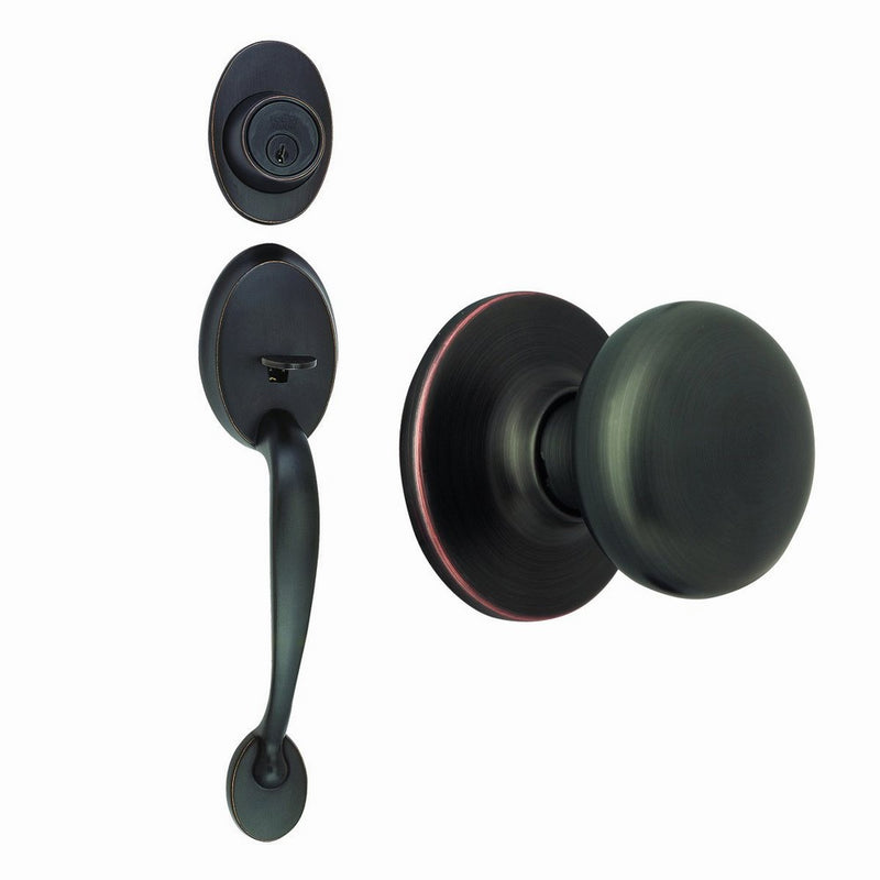 Design House 753566 Coventry 2-Way Latch Entry Door Handle Set with Knob Handle and Keyway, Adjustable Backset, Oil Rubbed Bronze Finish