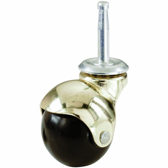 Shepherd Hardware 9352 1-5/8-Inch Hooded Ball Stem Caster, Bright Brass, 2-Pack