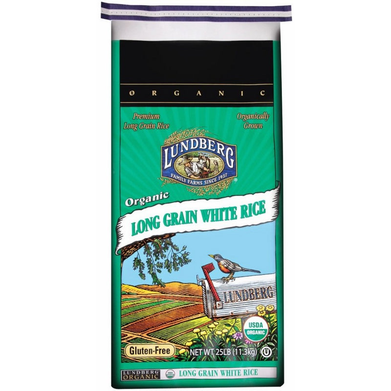 Lundberg Family Farms Organic White Long Grain Rice, 25-Pound