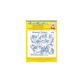 Animated Crockery Aunt Martha's Hot Iron Embroidery Transfer