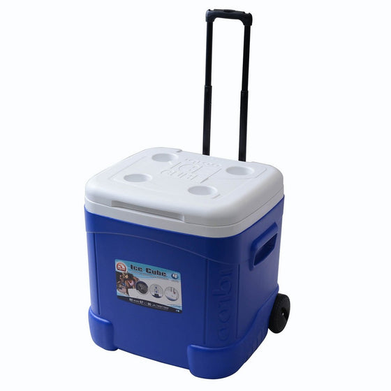 Igloo Ice Cube Roller Cooler (60-Quart, Ocean Blue)