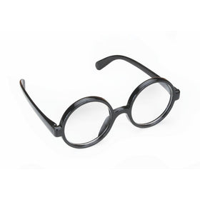 Star Power Men Wizard Quality Round Frame Glasses, Black, One Size (2in Lenses)