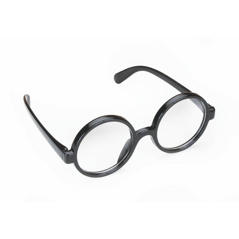 Star Power Men Wizard Quality Round Frame Glasses, Black, One Size (2in Lenses)