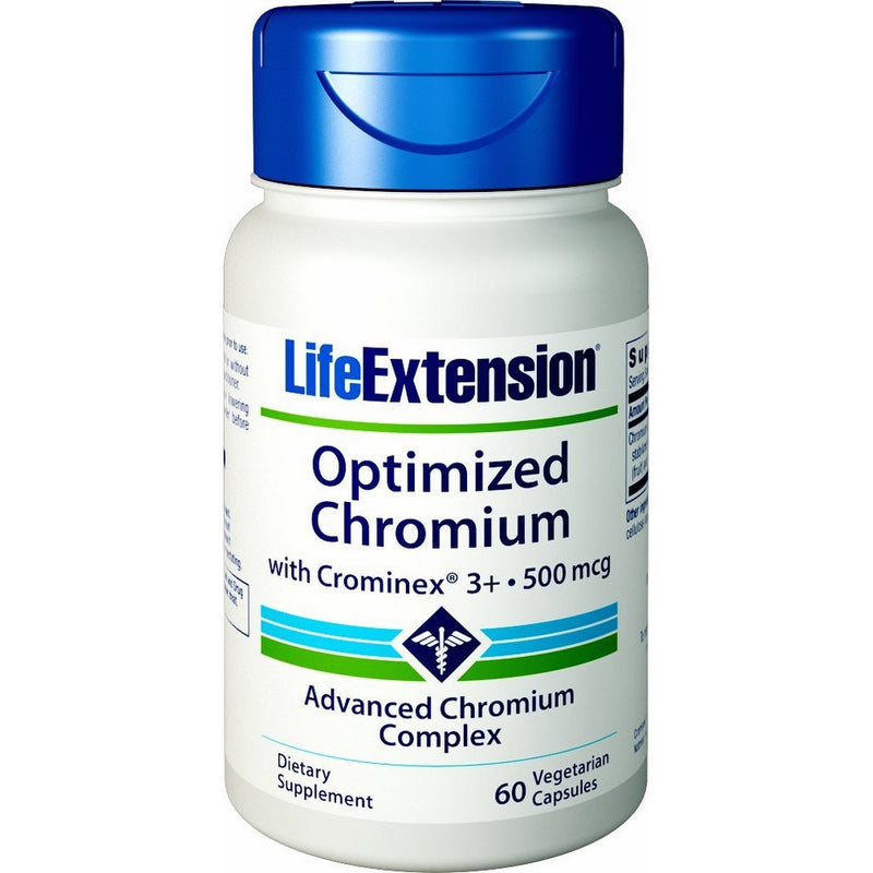 Life Extension Optimized Chromium with Crominex 3, 500 mcg,60 Vegetarian Capsules