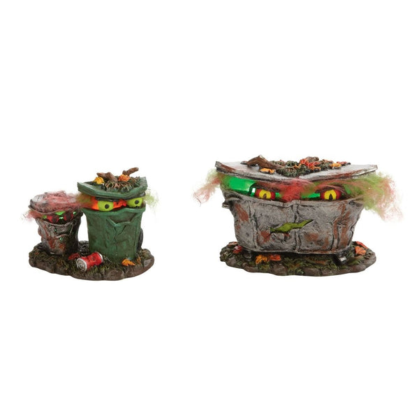 Department 56 Accessories for Villages Halloween Spooky Trash Cans Accessory Figurine