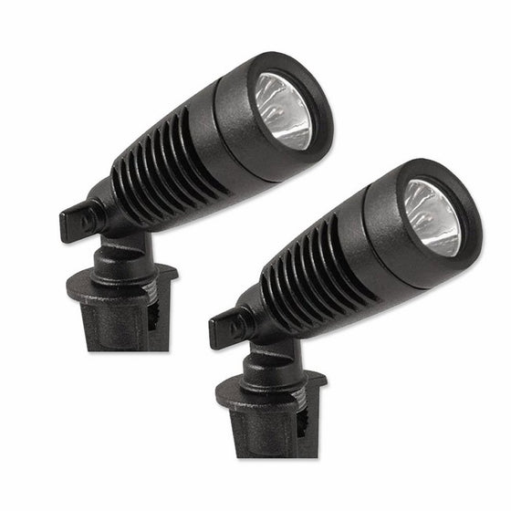 Moonrays 95557 1-Watt Low Voltage LED Outdoor Landscape Metal Spot Light Fixture, Black (Pack of 2)