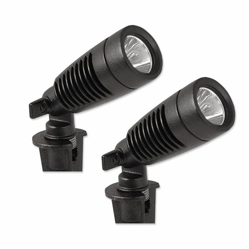 Moonrays 95557 1-Watt Low Voltage LED Outdoor Landscape Metal Spot Light Fixture, Black (Pack of 2)