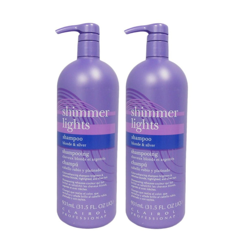 Clairol Shimmer Lights 31.5oz Shampoo (Blonde & Silver) (2 Pack)