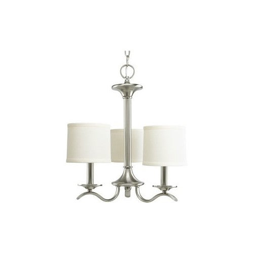 Progress Lighting P4632-09 Inspire Collection 3-Light Chandelier, Brushed Nickel