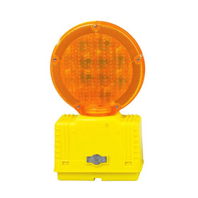 Cortina 03-10-3WAYDC Polycarbonate LED Barricade Light with Photocell, 6 VDC, Amber