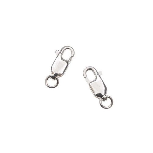 Beadaholique Sterling Straight 2-Piece Lobster Clasps, 10mm, Silver
