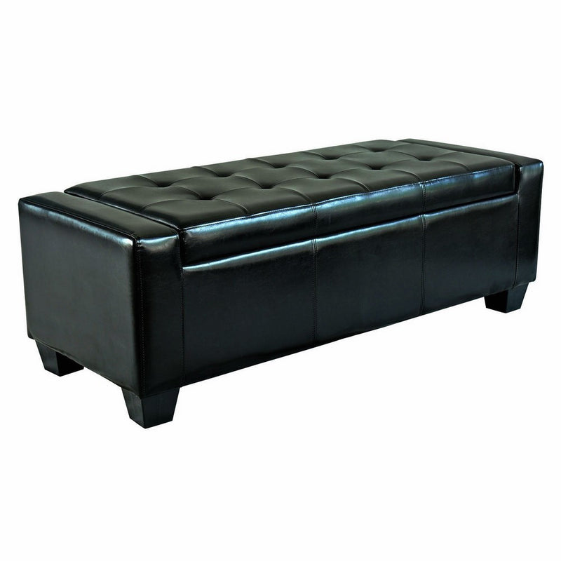 Homcom Faux Leather Storage Ottoman / Shoe Bench - Black