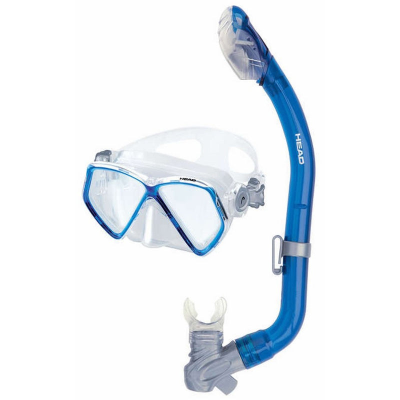 HEAD Pirate Dry Mask And Snorkel Jr Youth Combo, Blue/Clear