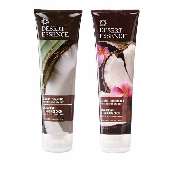 Desert Essence Coconut Shampoo & Conditioner - 8 oz.(Bundle)