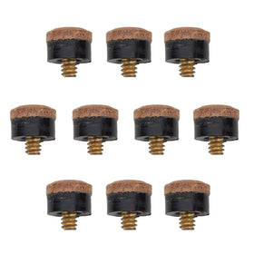 10 12mm Hard Leather Screw-on Pool Cue Tips by Felson Billiard Supplies