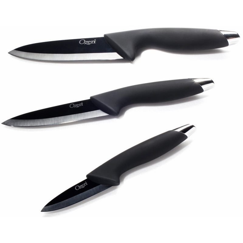 Ozeri OZK1 Elite Chef Ceramic 3-Piece Knife Set, Black