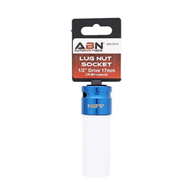 ABN 1/2” Inch Impact Drive 17mm Lug Nut Socket – Non-Marring, Color-Coded, Laser-Etched, Thin-Walled Wheel Rim Protector