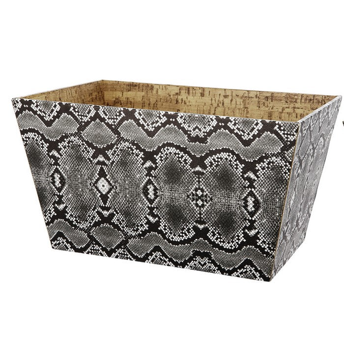 Rectangular Storage Bins with Narrow Bottom, Set of 6, Brown & Gray