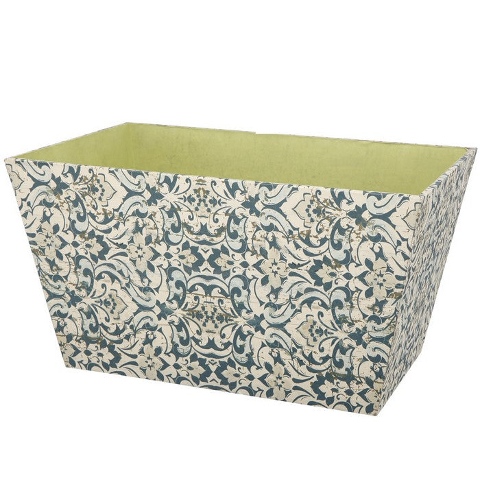 Rectangular Containers with Narrow Bottom, Set of 3, Blue and Beige