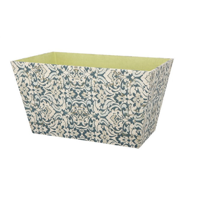 Rectangular Containers with Narrow Bottom, Set of 3, Blue and Beige
