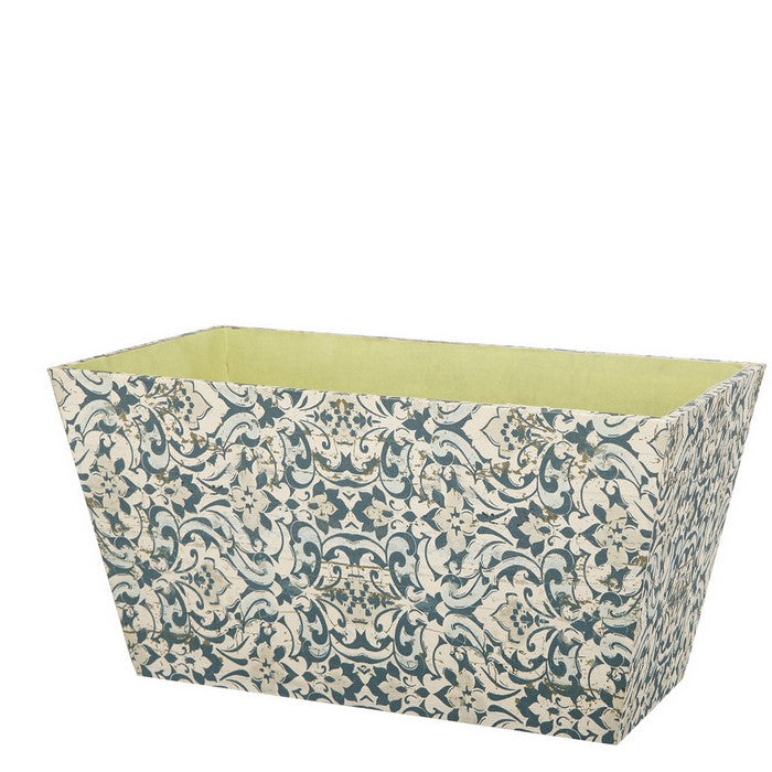Rectangular Containers with Narrow Bottom, Set of 3, Blue and Beige