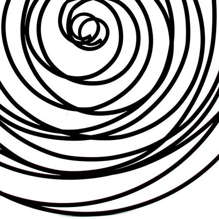 Contemporary Metal Wall Decor with Irregular Spiral Shape, Black