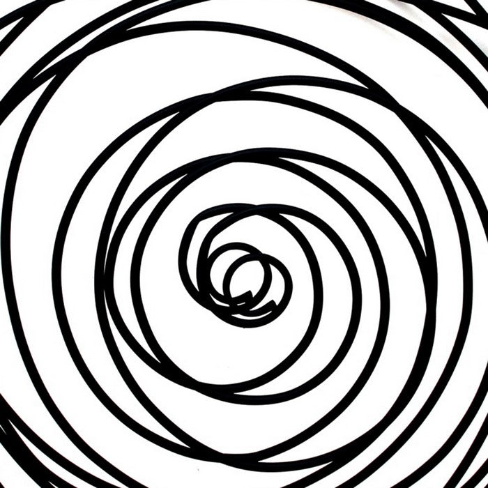 Contemporary Metal Wall Decor with Irregular Spiral Shape, Black