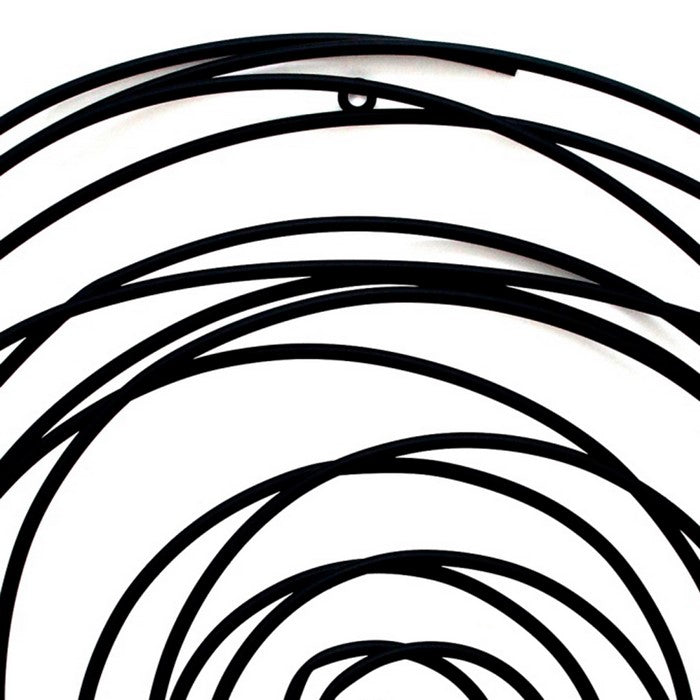 Contemporary Metal Wall Decor with Irregular Spiral Shape, Black